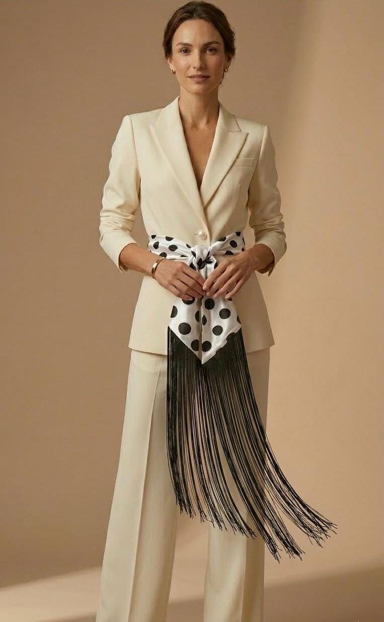 Polka Dots Flecolet Fringe Belt