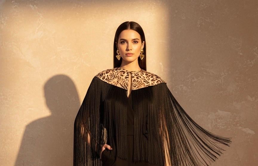 Animal Print Silk Flecolet Cape