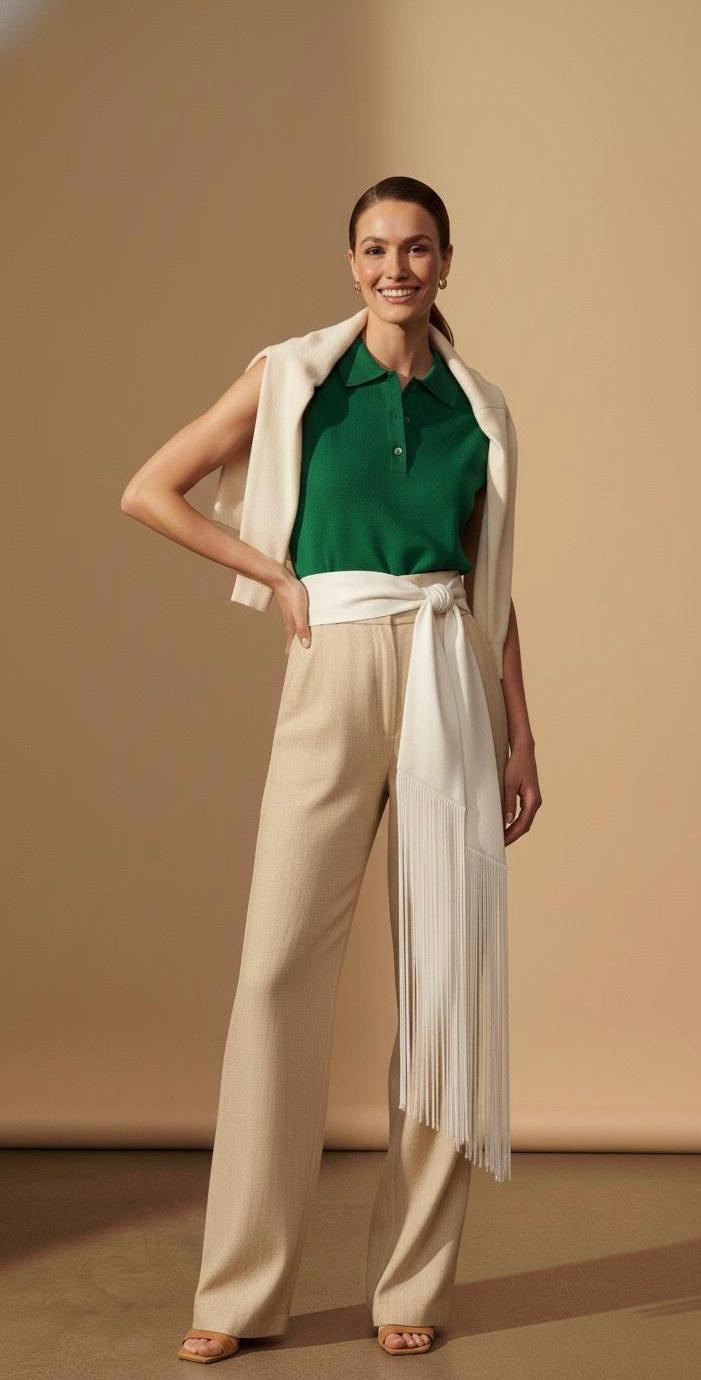 Linen Belt Fringe Flecolet