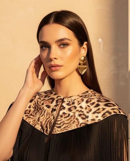 Animal Print Silk Flecolet Cape