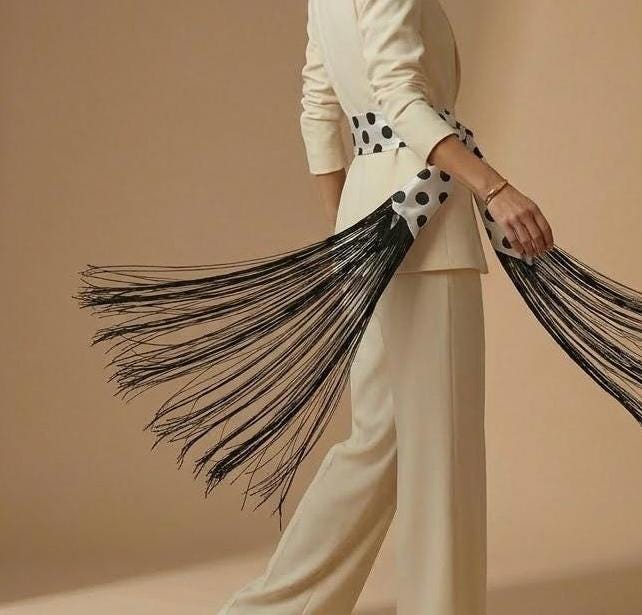 Polka Dots Flecolet Fringe Belt