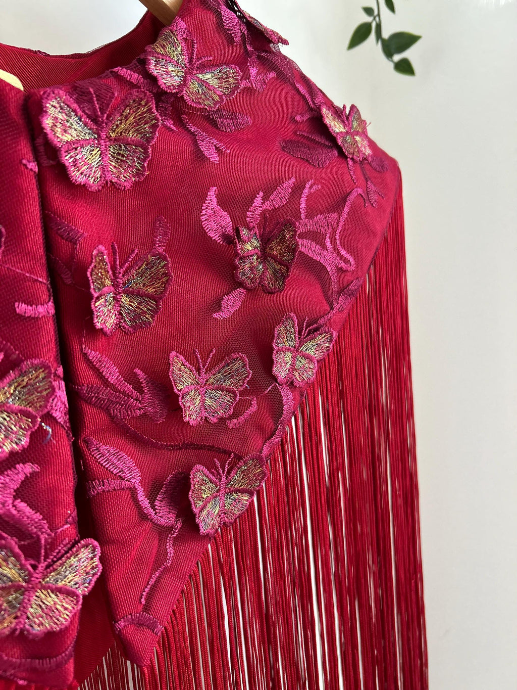Luxury Red Fringe Flecolet Cape