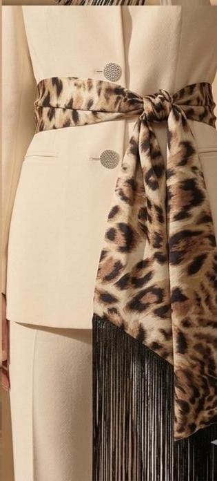 Animal print Silk Fringe Belt