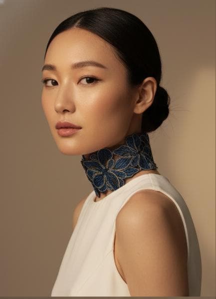Floral Embroidered Choker