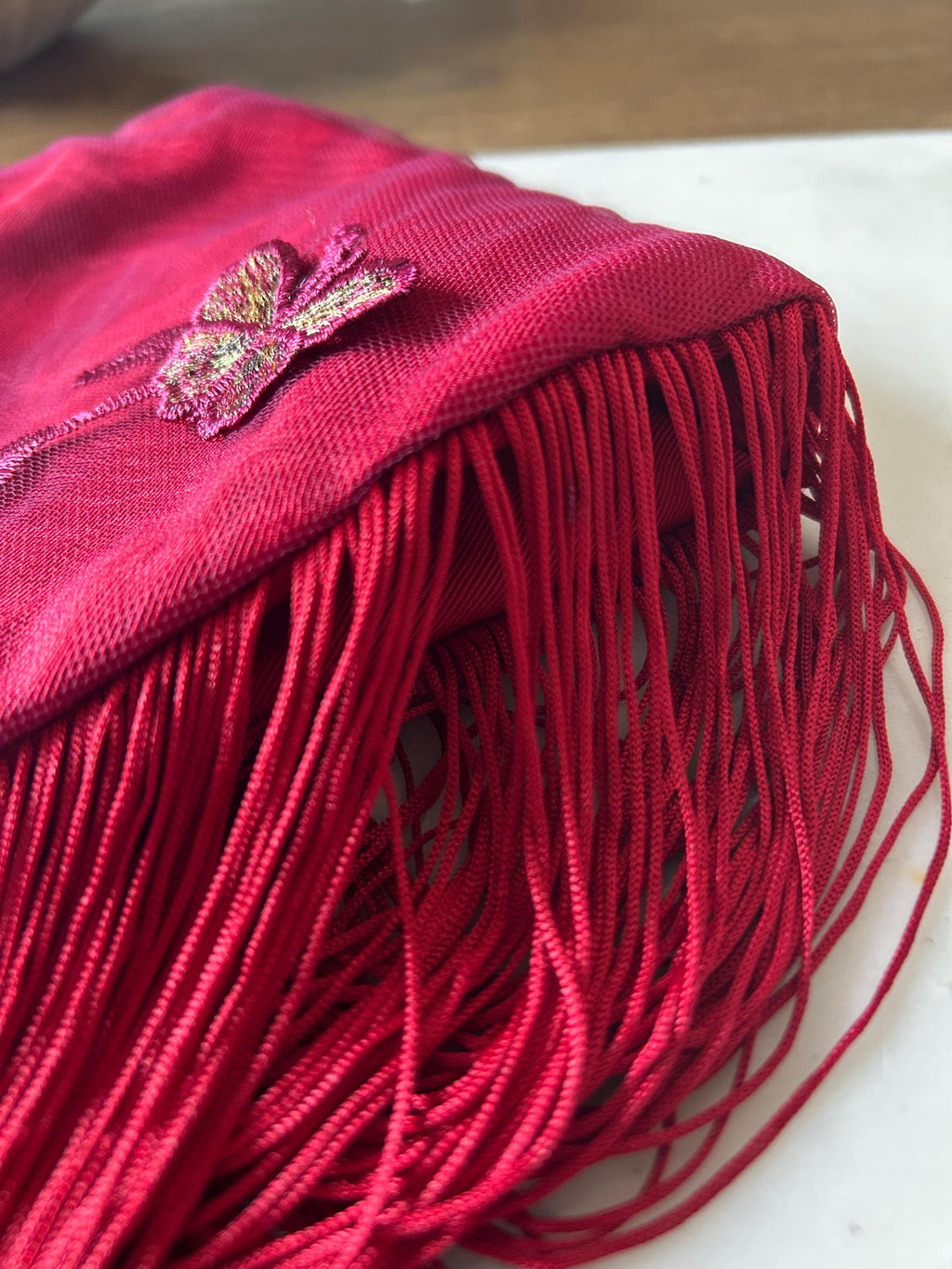 Luxury Red Fringe Flecolet Cape