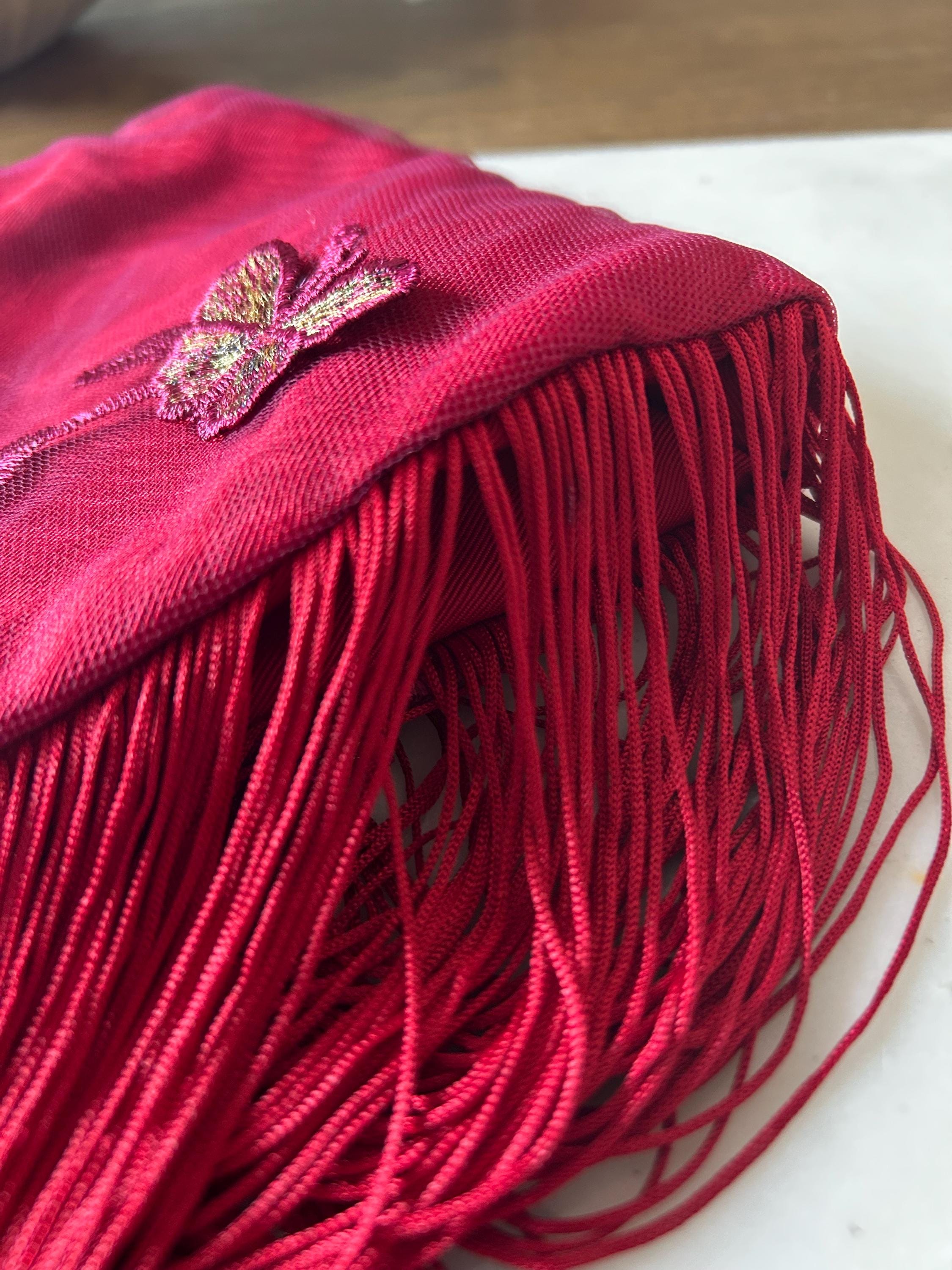 Luxury Red Fringe Flecolet Cape