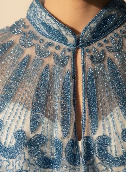Luxury Beaded Blue Flecolet