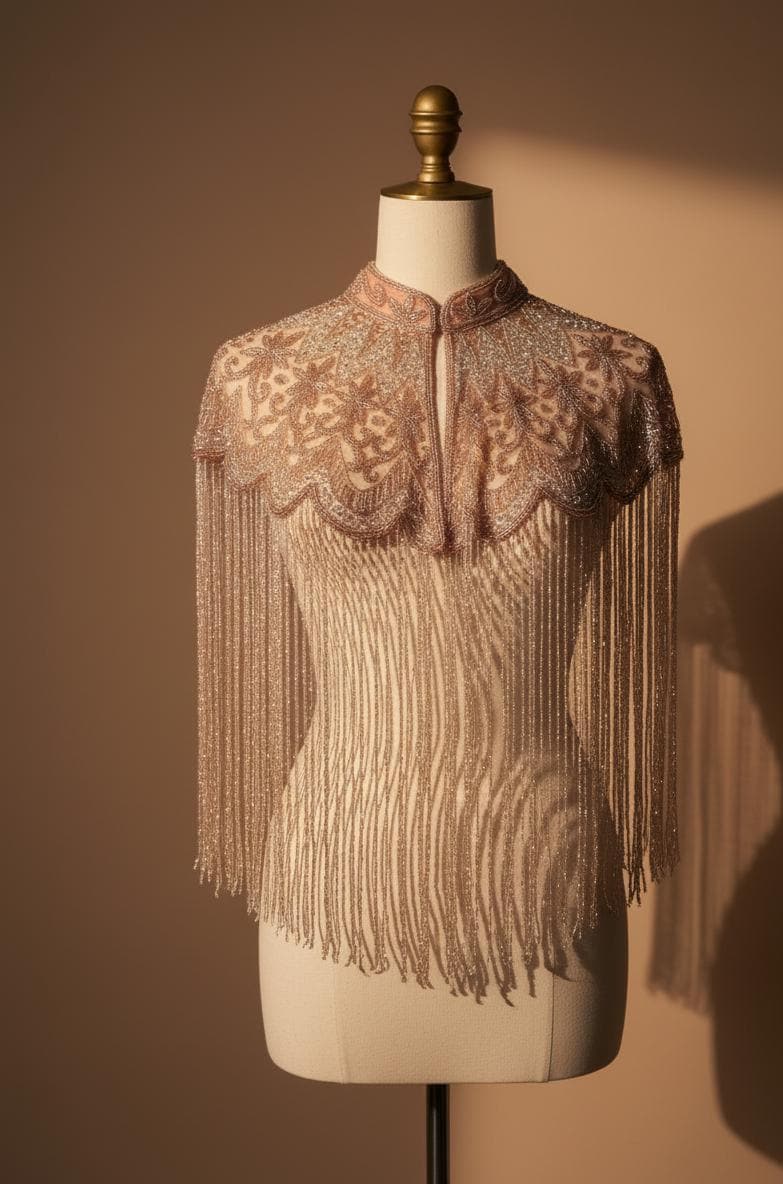 Beaded Blush Flecolet Cape