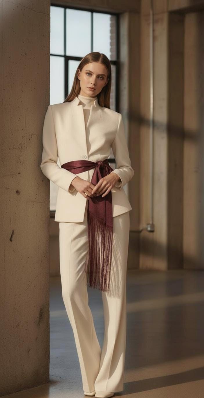 Silk Flecolet Fringe Belt
