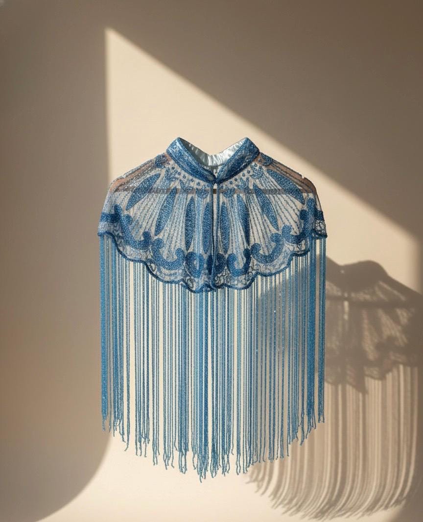 Luxury Beaded Blue Flecolet