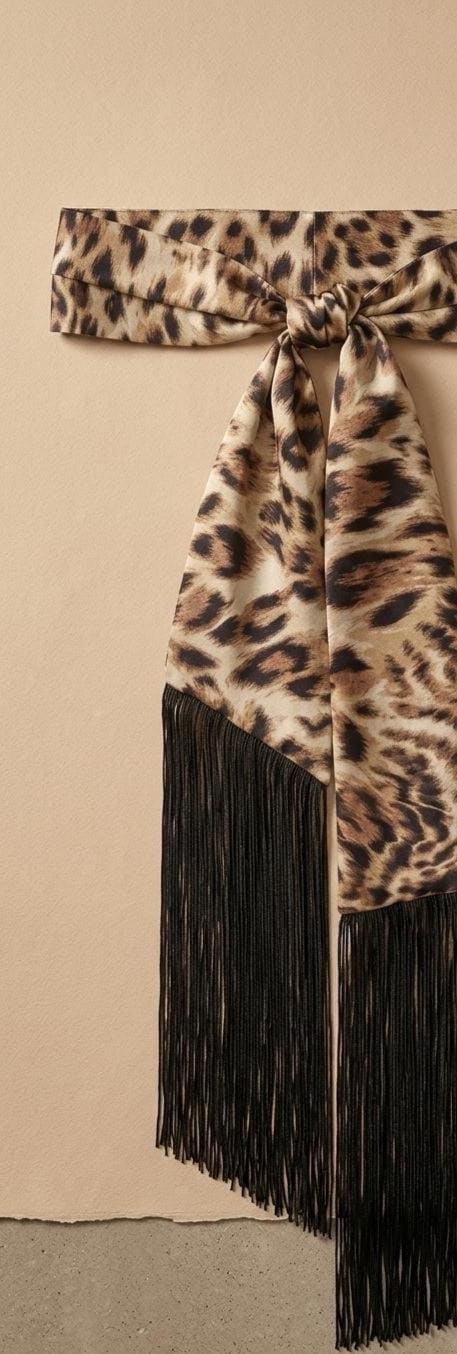 Animal print Silk Fringe Belt