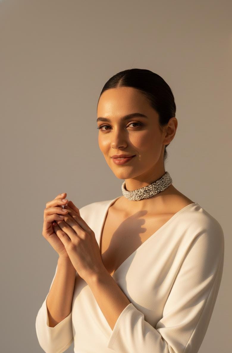 Black & White Beads Choker