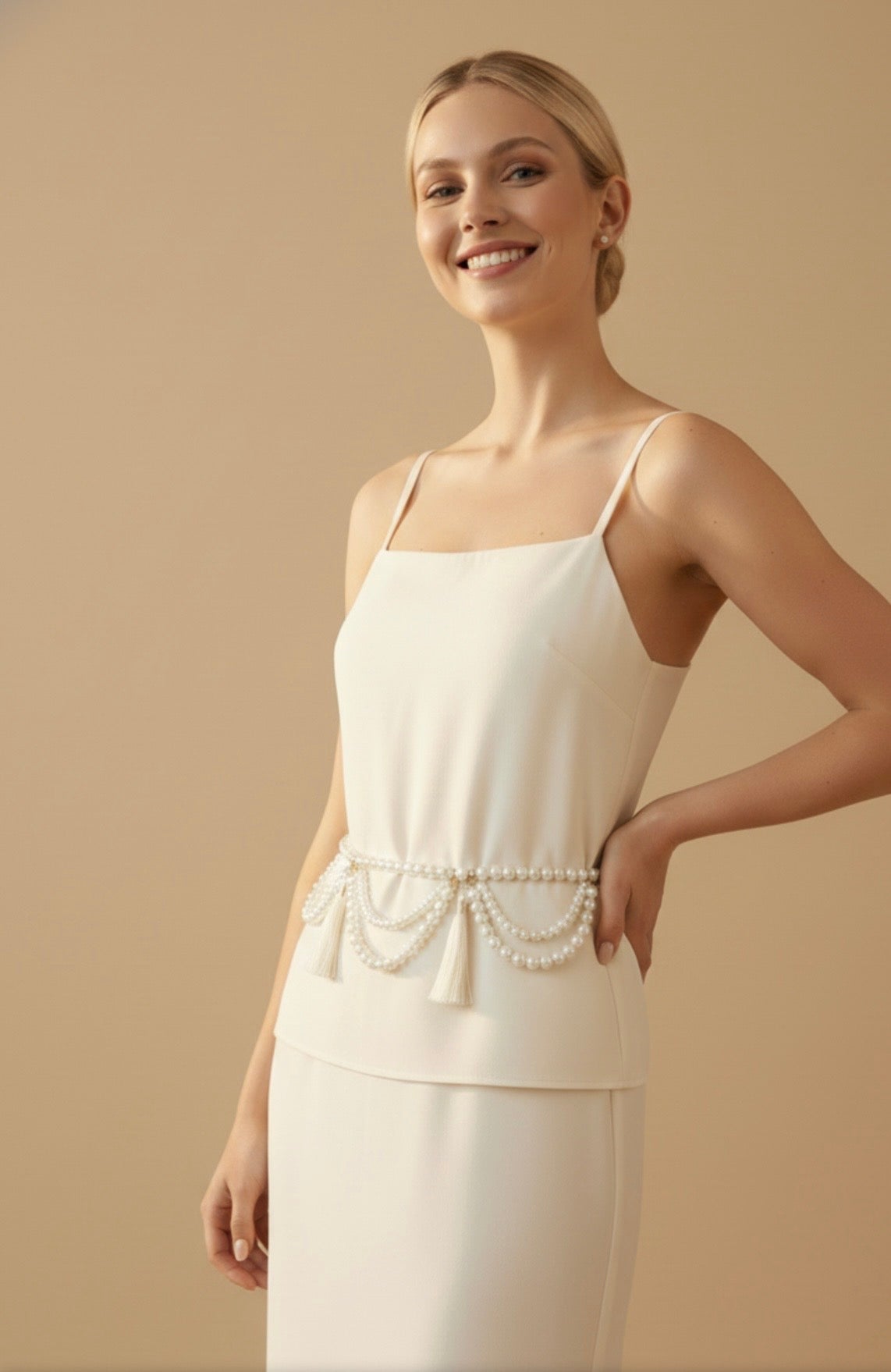 Fringe & Faux Pearl Belt