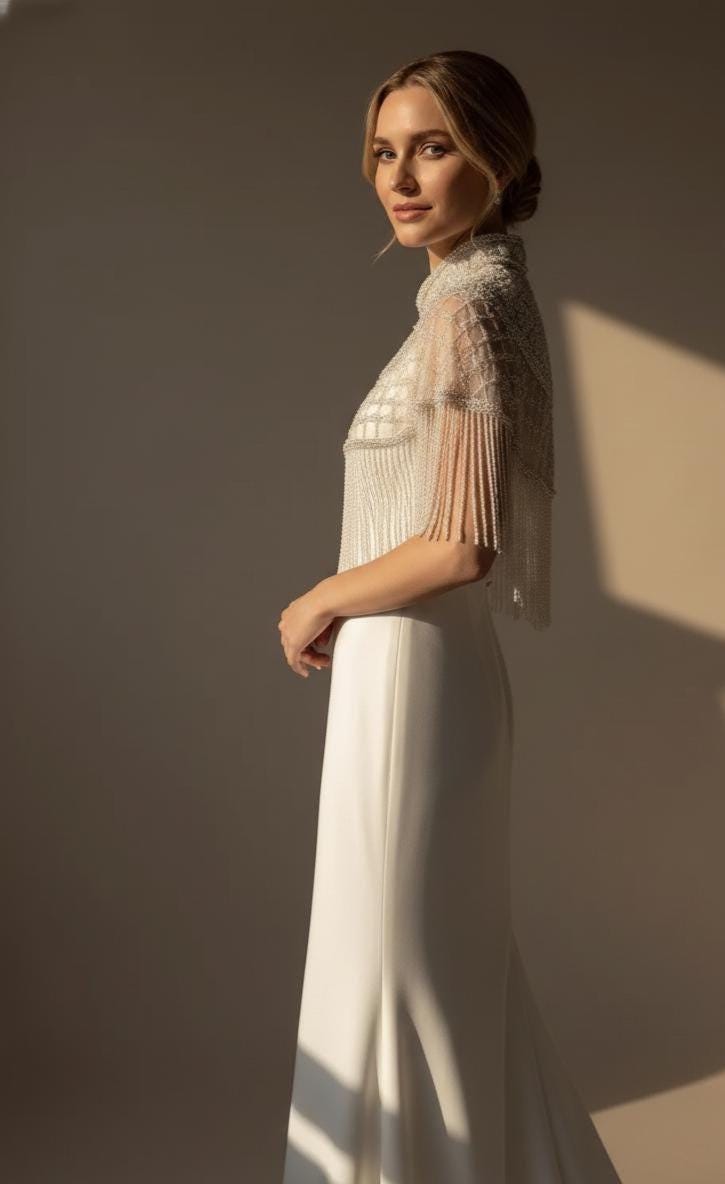 Luxury Pearl Flecolet Cape