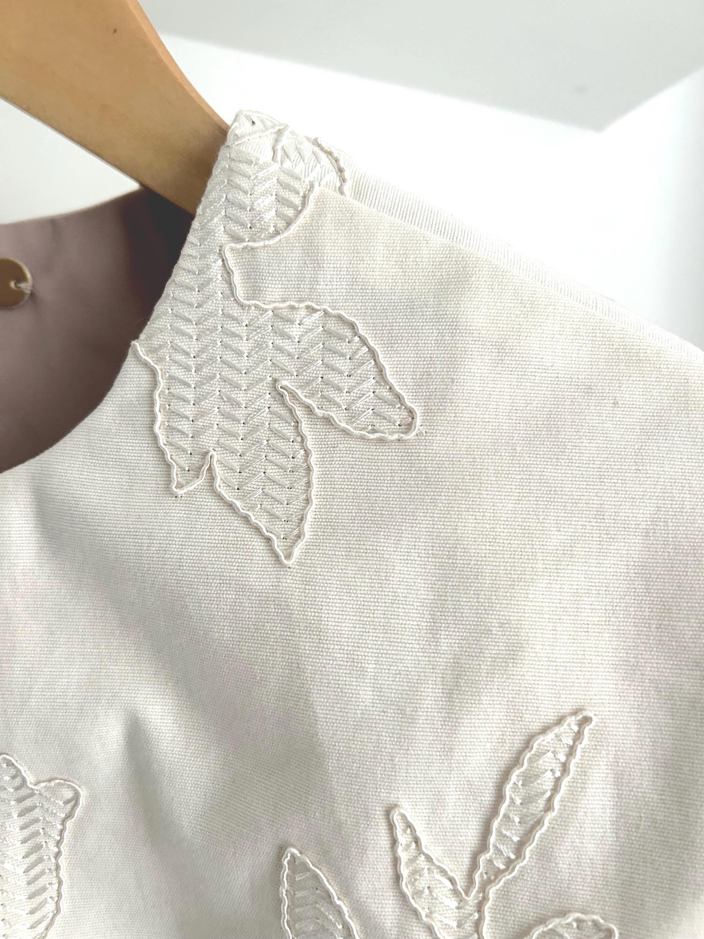 Linen & Embroidery Fringe Flecolet Cape