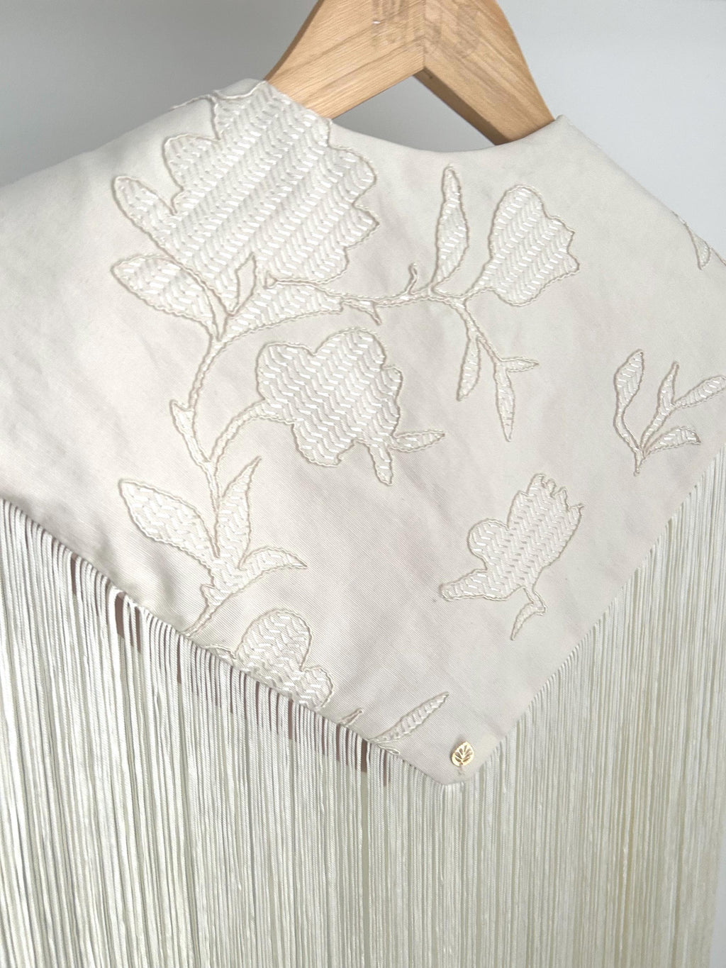 Linen & Embroidery Fringe Flecolet Cape