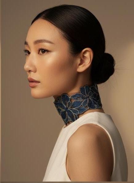 Floral Embroidered Choker