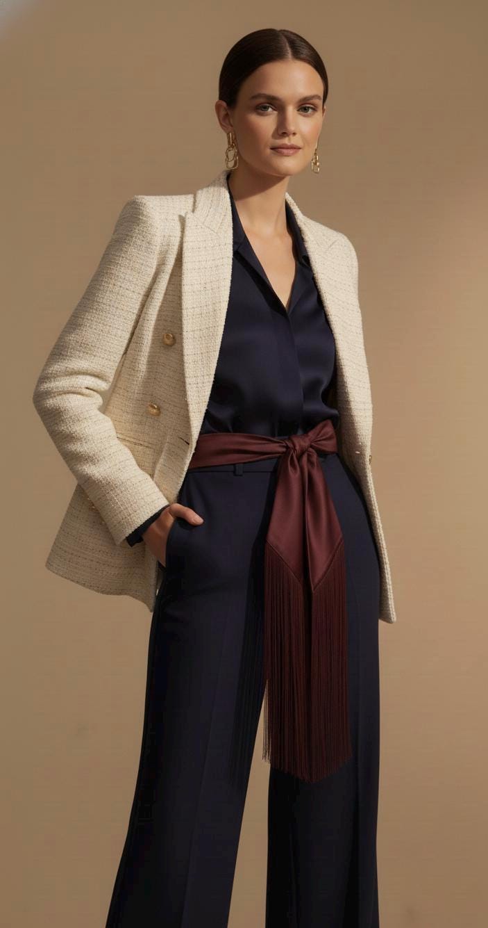 Silk Flecolet Fringe Belt