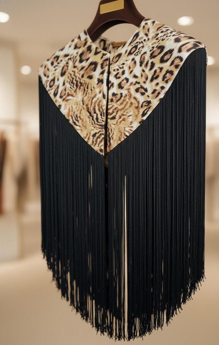 Animal Print Silk Flecolet Cape