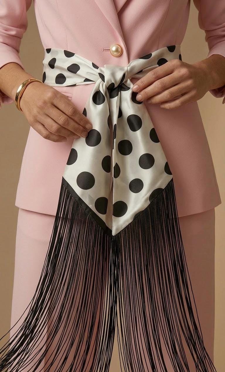 Polka Dots Flecolet Fringe Belt