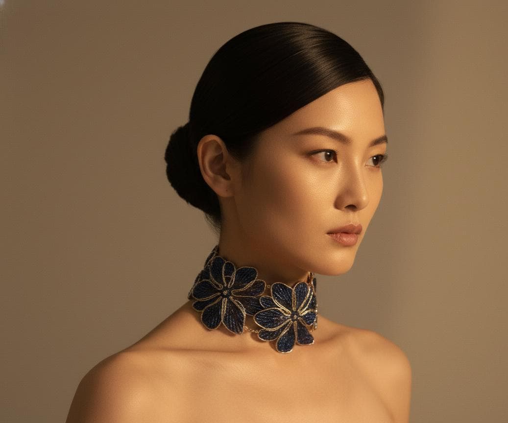 Floral Embroidered Choker
