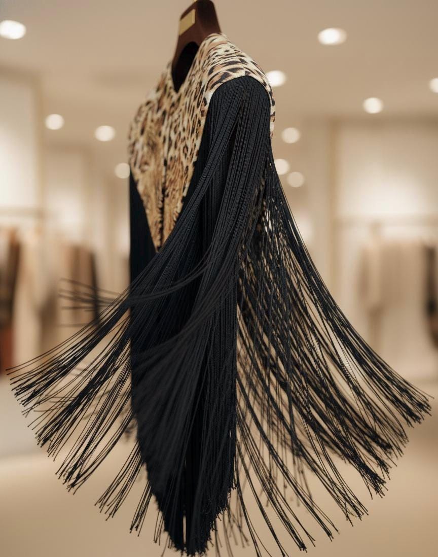 Animal Print Silk Flecolet Cape