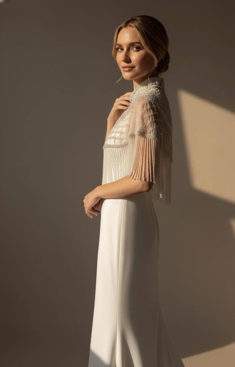Luxury Pearl Flecolet Cape