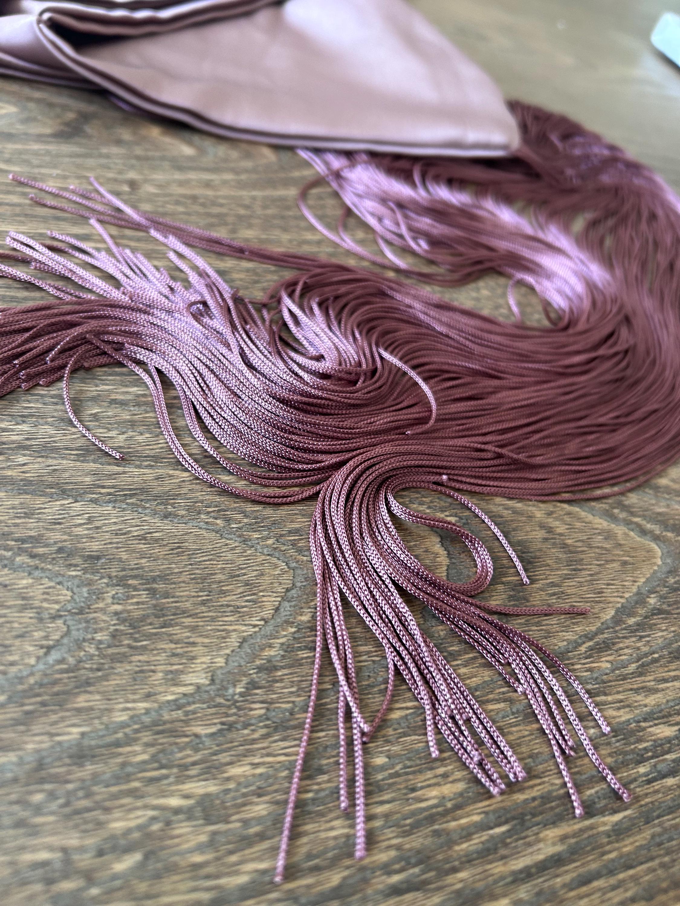 Mauve Late Silk Fringe Belt