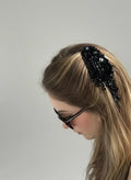 Black Bead Fringe French Comb