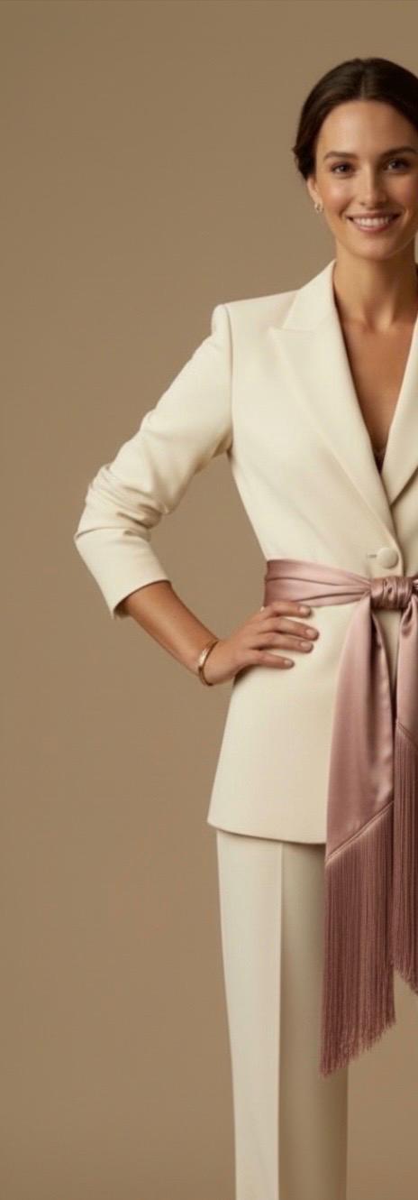 Mauve Late Silk Fringe Belt