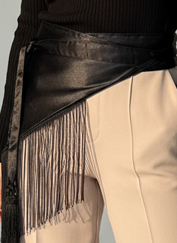 Transforme Belt Fringe Black